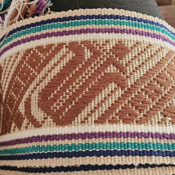 Lithuanian authentic woven sash juosta with tulip design and VILNIUS fringed - Picture 4 of 4